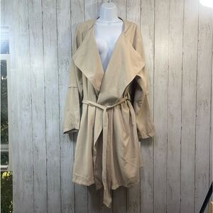 Ophelia Roe Tan Tie Front Trench Style Jacket NWT 3X